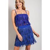 Rhinestone Suede Fringe Tank Top
