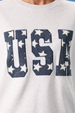 "USA" Embroidered Sweatshirt- Melange