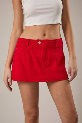 Mid Rise Twill Skirt