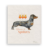 Dachshund with Aperol Spritz: Dishtowel