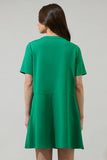 Miliana Button Shift Mini Dress - Kelly Green