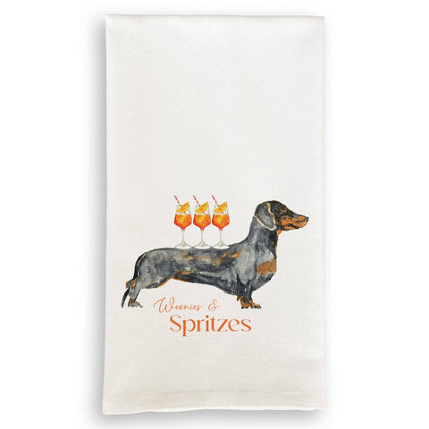 Dachshund with Aperol Spritz: Dishtowel
