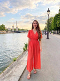 Flutter Sleeve Smocked Waist Italian Jumpsuit