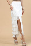 Fringe Skirt-Western Fringed Piñata Midi Skirt