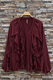 Italian One Size Ruffle Blouse