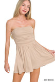 Double Layered Strapless Tube Top Romper