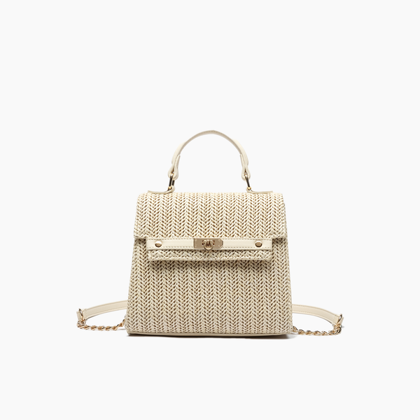 Stella Straw Crossbody Purse - Ivory