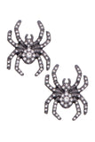 Pave Spider Stud Earrings in Black