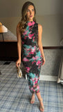 Italian Daydreams Mesh Ruched Long Dress
