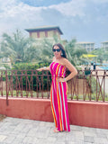 Eliza Striped Strapless Jersey Knit Jumpsuit
