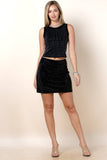 Tatiana Rhinestone Striped Round Neck Top