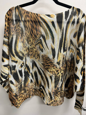 Light Animal Italian Knit Printed Sweater
