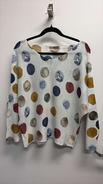 Italian Polka Dot Knit Sweater- Multi