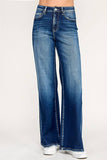 Petra Super Soft Touch High Rise Wide Leg Jean - Dark Medium