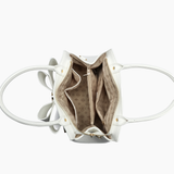 Poppy Bowtie Top Handle Satchel Bag - White