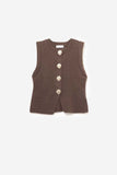 The Q2 Knitted Gold Button Vest