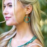 Aasha Seagrass Small Bead Hoop Earrings