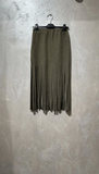 Italian One Size Faux Suede Fringe Midi Pencil Skirt
