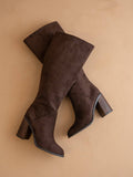 The Shiloh | Coffee Knee High Block Heel Fall Boot