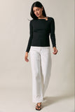 Asymmetric Notch Neck With Gold Ring Top