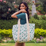 Block Printed Canvas Tote - Mermaid