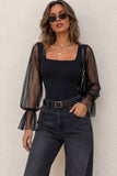 Tiffany Tulle Sleeve Italian Bodysuit
