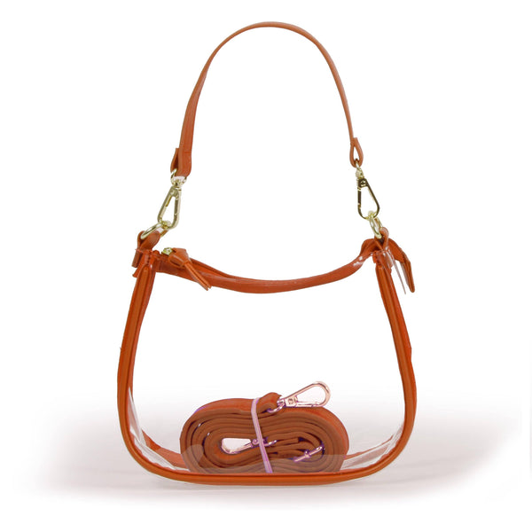 The Clara Clear Purse by Desden in Burnt Orange