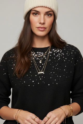 The Q2 Soft Knit Sweater with Sequins
