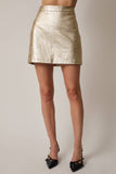 Foul Faux Leather Mini Skirt -Gold