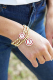 Alabama Crimson Tide Pave Disc 2-Row Ball Bead Bracelet