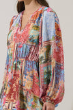 Melani Tropical Paxton Balloon Sleeve Mini Dress