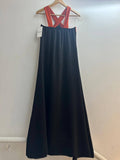 Italian Two-tone Contrast Halter Neck Maxi Dress