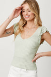 Mystree Flutter Crochet Sleeve Sweater