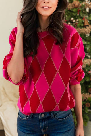 Glitter Rhombus Pattern Sassy Festival Sweater