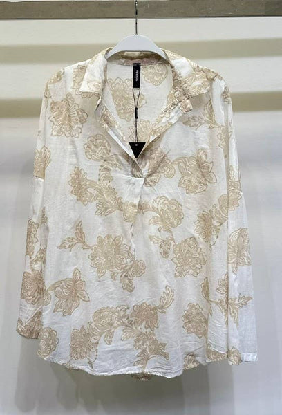 Venti6 Gold Mandala Print Blouse
