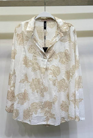 Venti6 Gold Mandala Print Blouse