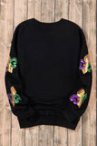 Sequin Mardi Gras Graphic Sweatshirt