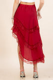 Monse Asymmetrical Lace Midi Skirt