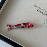 Acetate Floral Fish Clip Hairpin Barrette