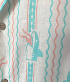 Shark Snack Linen Cabana Shirt - Men's Button Down Shirt: M