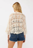 Lacey Floral Crochet Kimono
