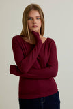 Scooped Neckline with Long Sleeves Top
