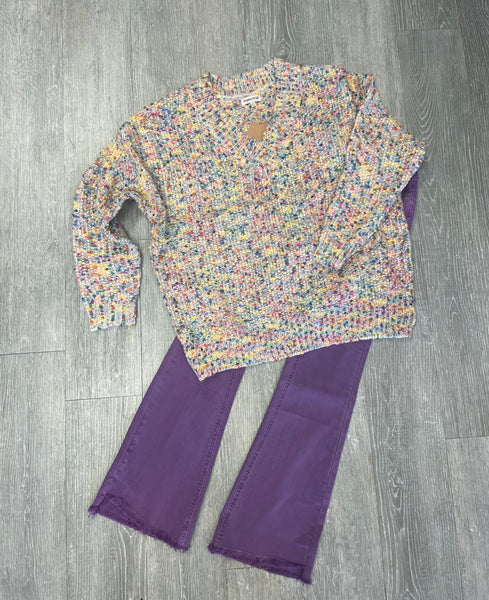Confetti V-Neck Sweater - Ivory
