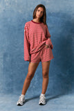 Waldo Striped Mid Elastic Waist Shorts
