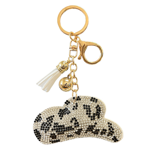 Rhinestone Cowboy Hat Tassel Keychain