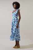 Ciela Floral Baker Tie Strap Midi Dress