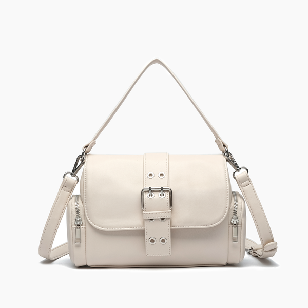 Nomad Utility Buckle Crossbody Bag: White