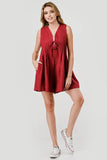 Emmy Pleated Tie Front Gameday Overall Romper
