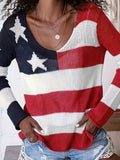 4th Of July Knit Summer American Flag Sweater