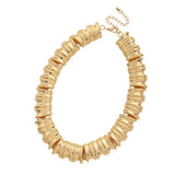 Ribbed Metal Statement Necklace